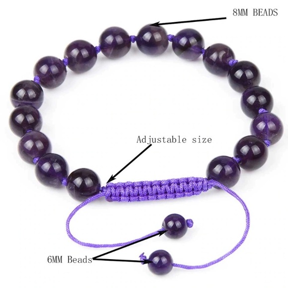 New! Amethyst Bead Bracelet - Picture 6 of 6